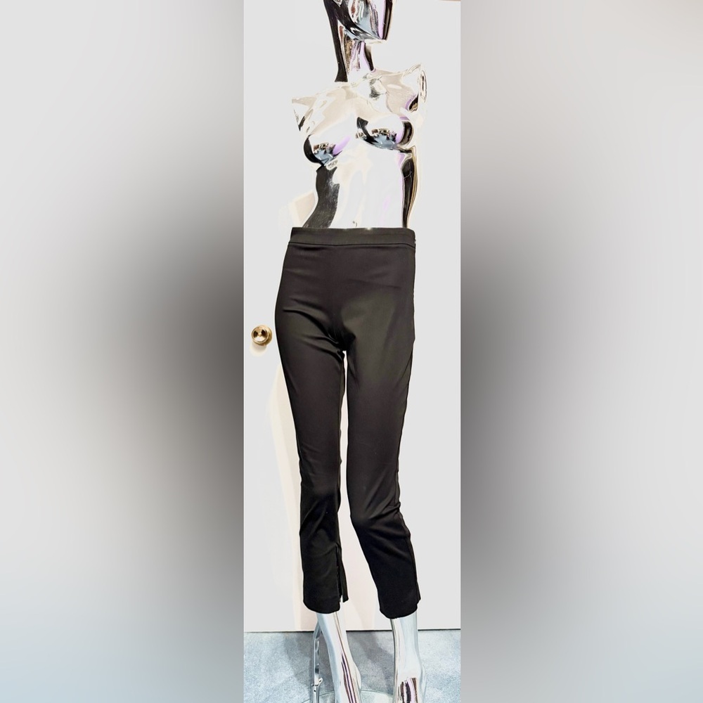 Theory Black Trousers (+elastin) side zip & leg hem zips